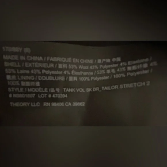 NWT Theory Women’s Tank Dress Tailor Stretch Size 6 - Picture 6 of 13